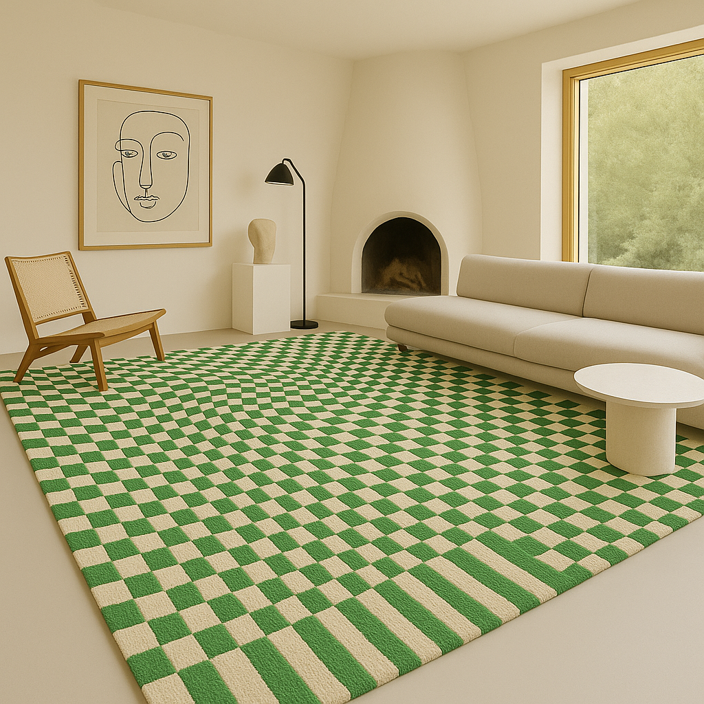 Warped Checkers – Retro Rug