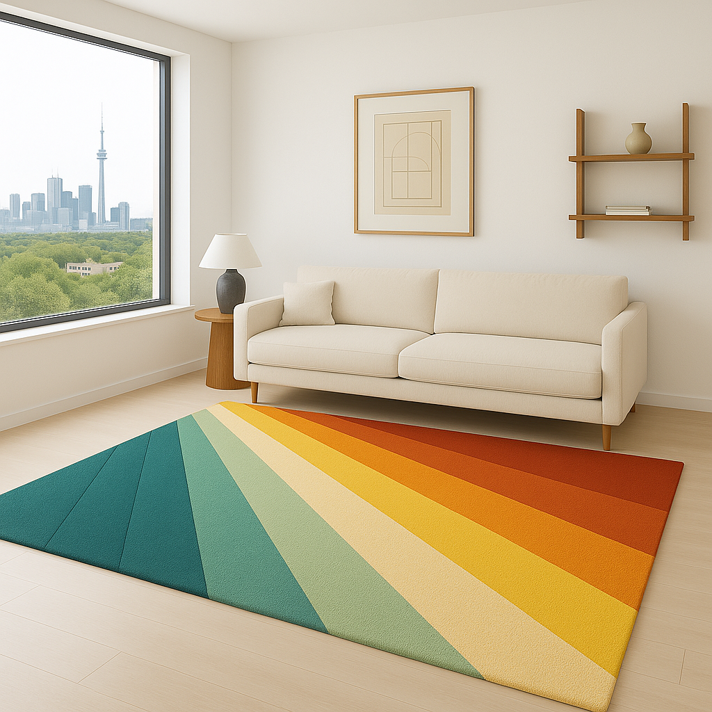 Corner Rainbow – Retro Rug