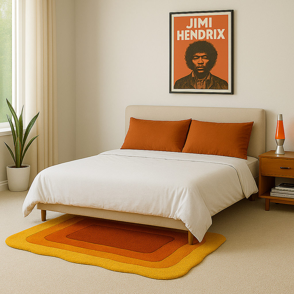 Wavy Border Rug – Amber