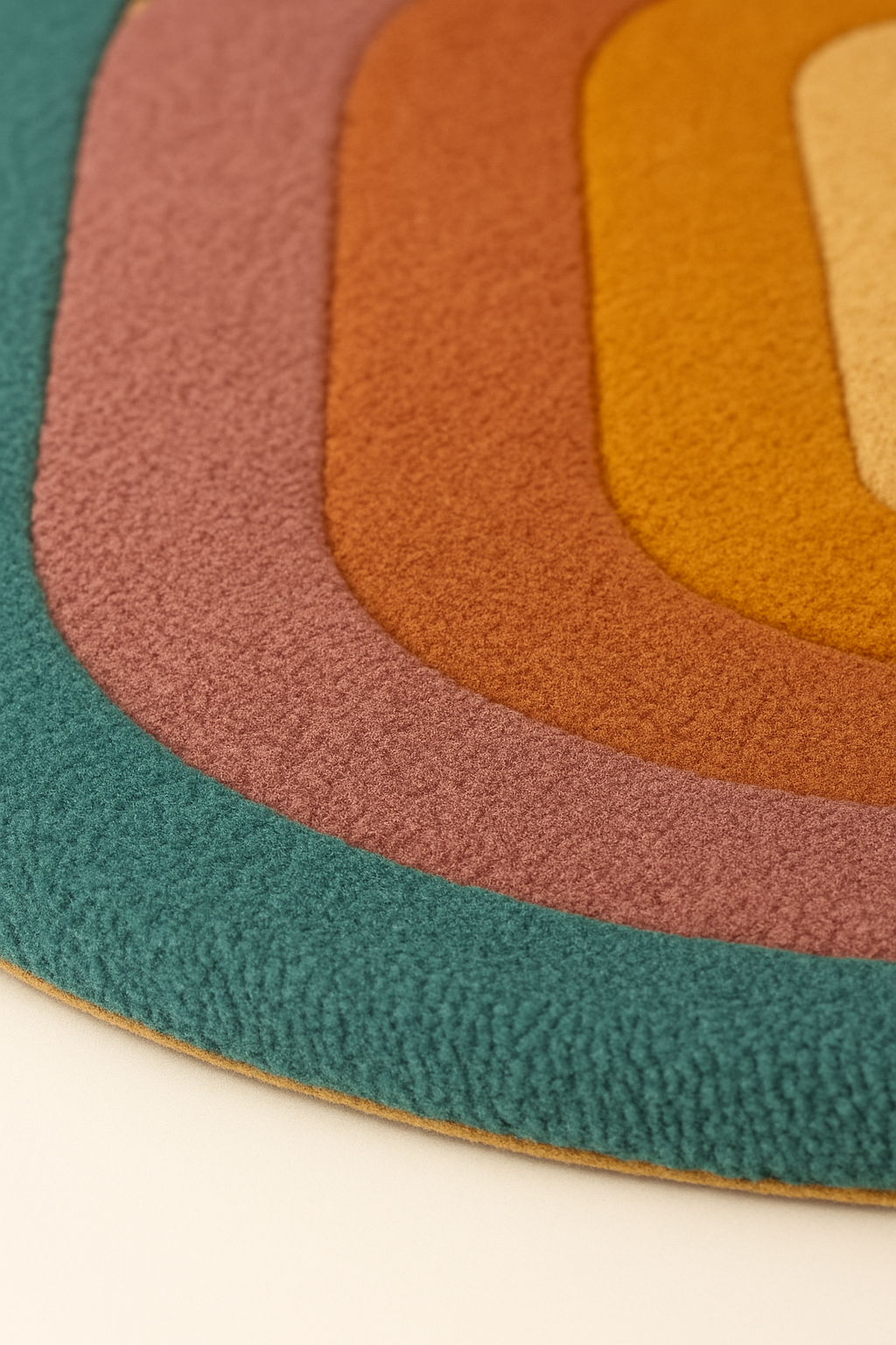 Vintage 70's Oval Rug – Retro Rainbow Gradient