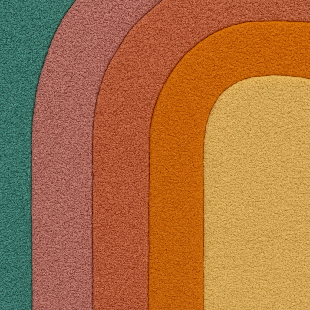Vintage 70's Oval Rug – Retro Rainbow Gradient