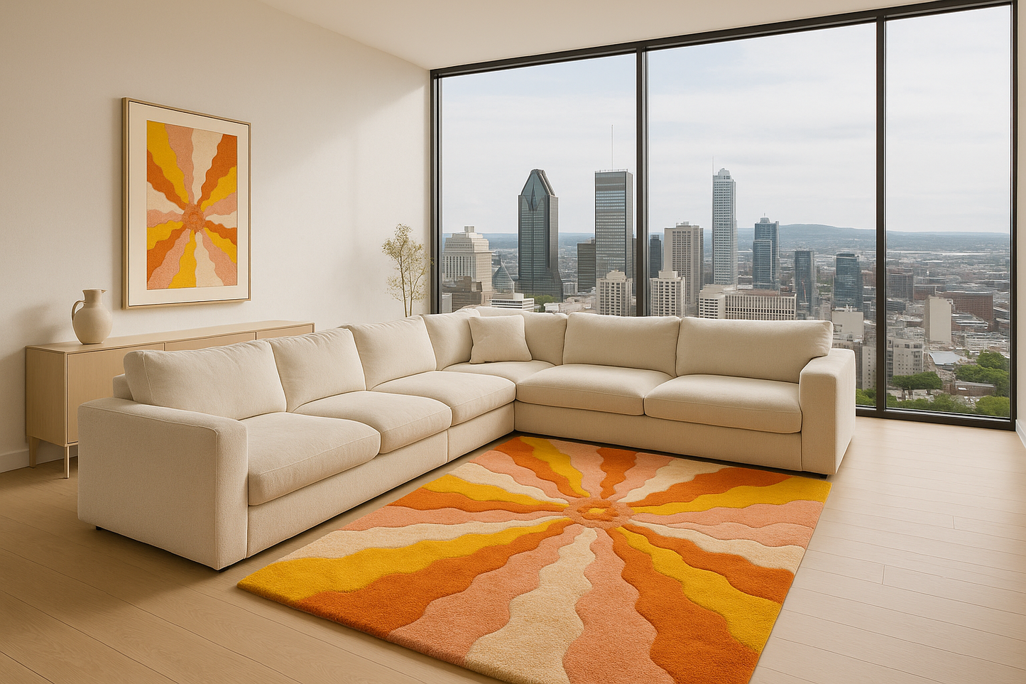 Radiant Sunburst – Retro Rug