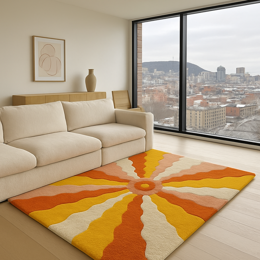 Radiant Sunburst – Retro Rug