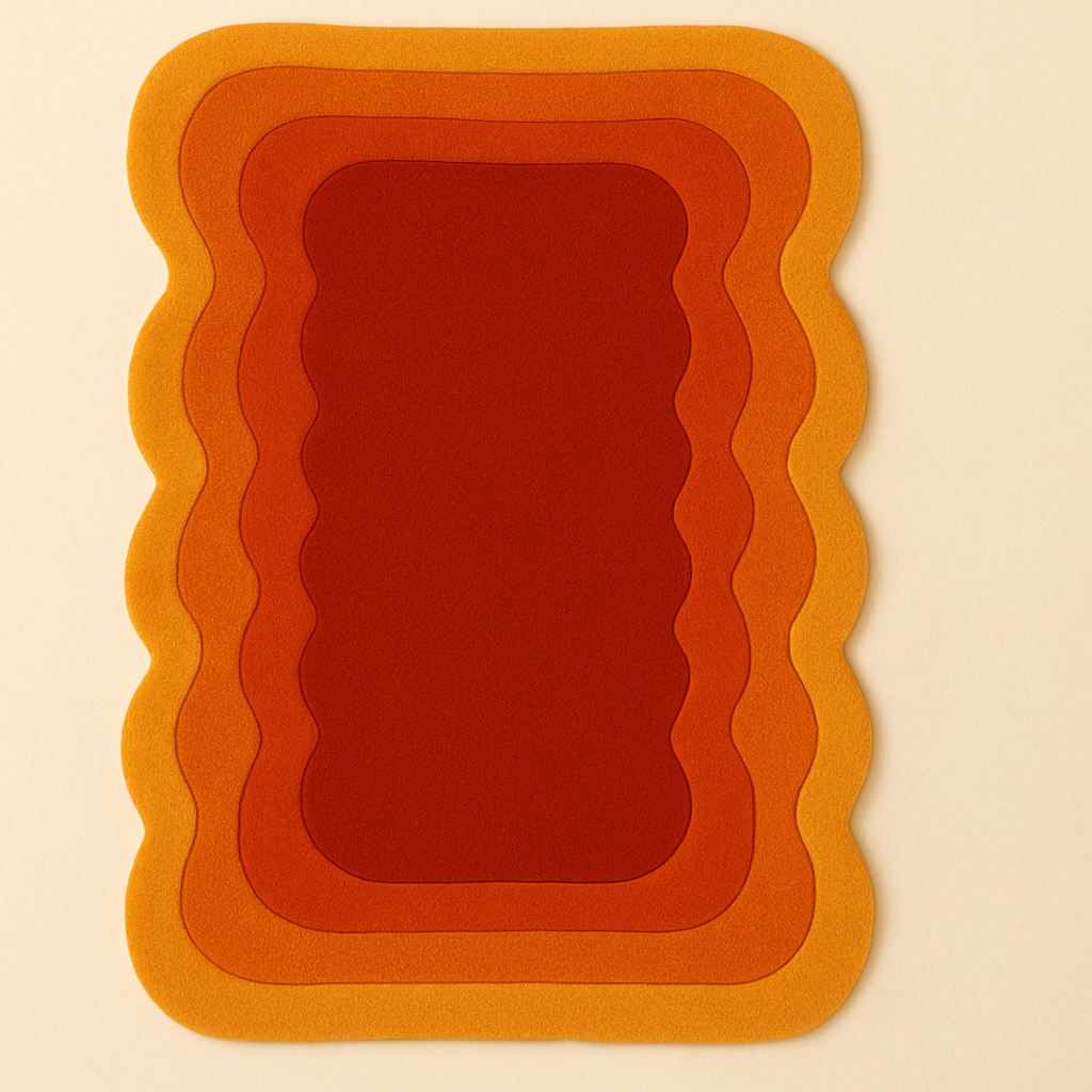 Wavy Border Rug – Amber