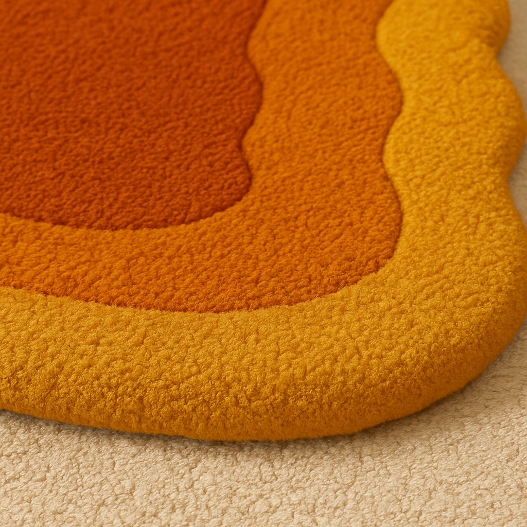 Wavy Border Rug – Amber