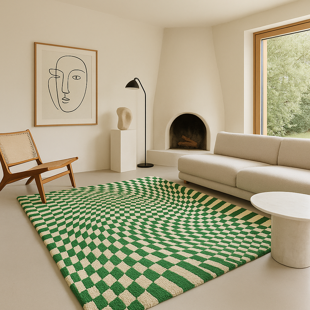 Warped Checkers – Retro Rug