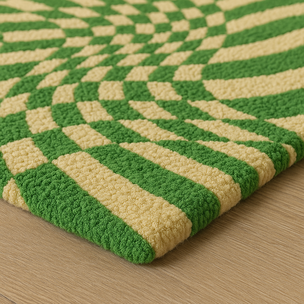 Warped Checkers – Retro Rug
