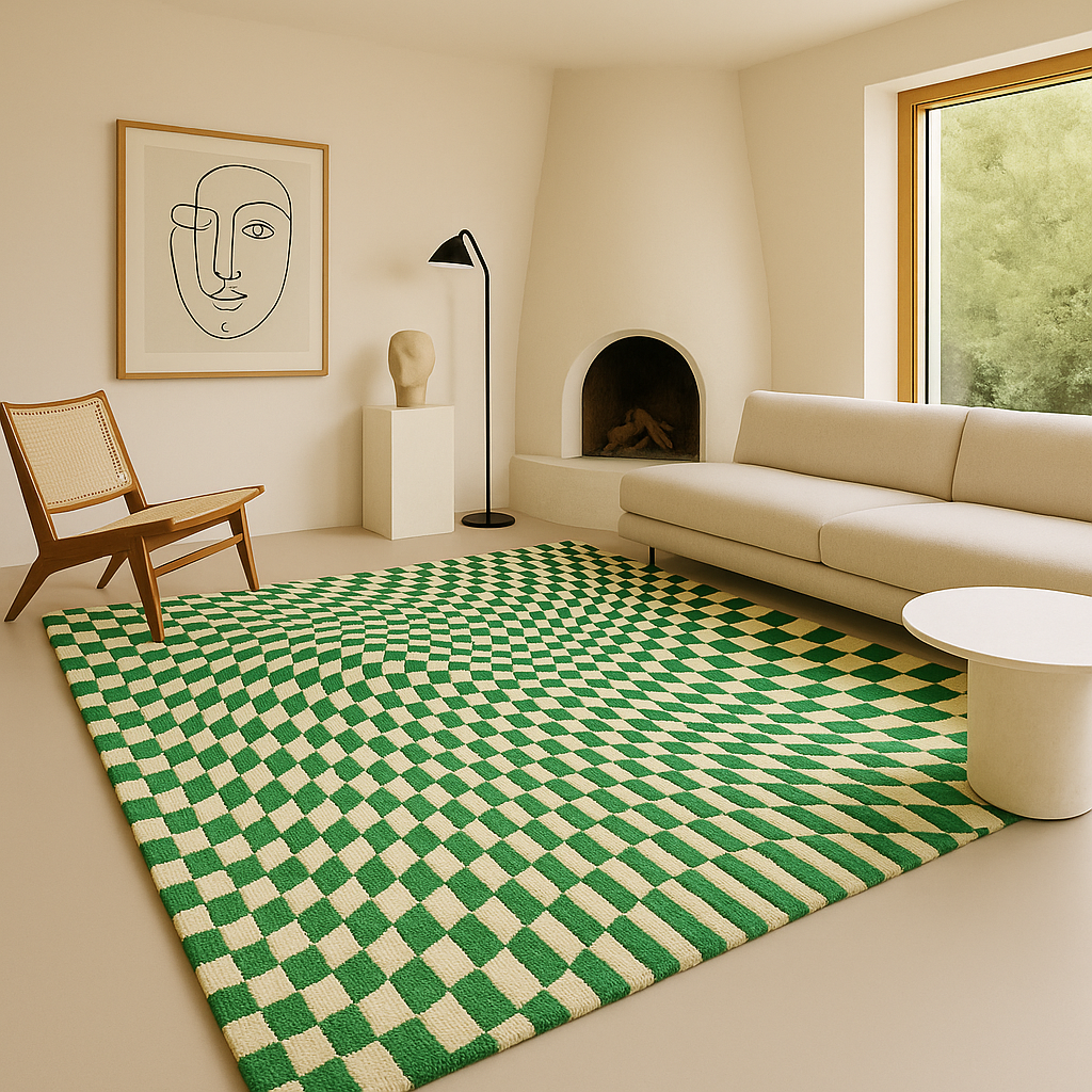 Warped Checkers – Retro Rug