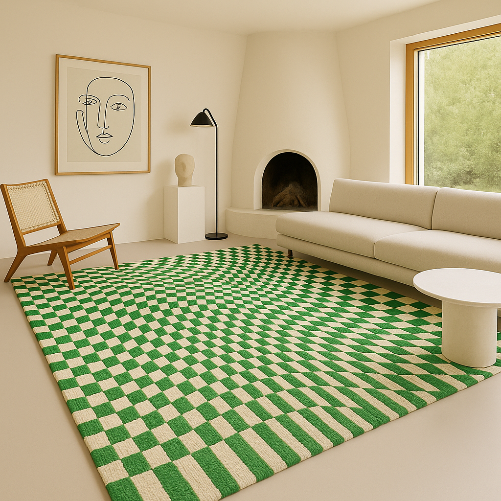 Warped Checkers – Retro Rug
