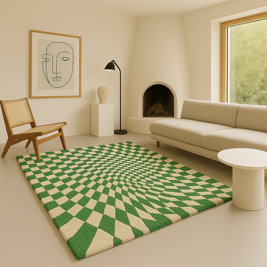 Warped Checkers – Retro Rug