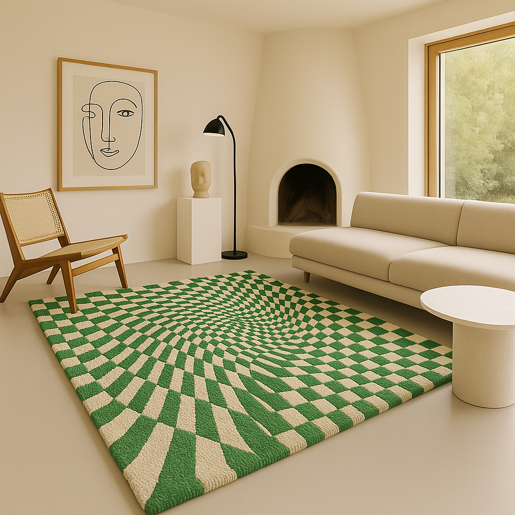 Warped Checkers – Retro Rug