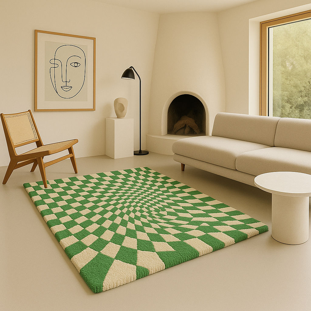 Warped Checkers – Retro Rug
