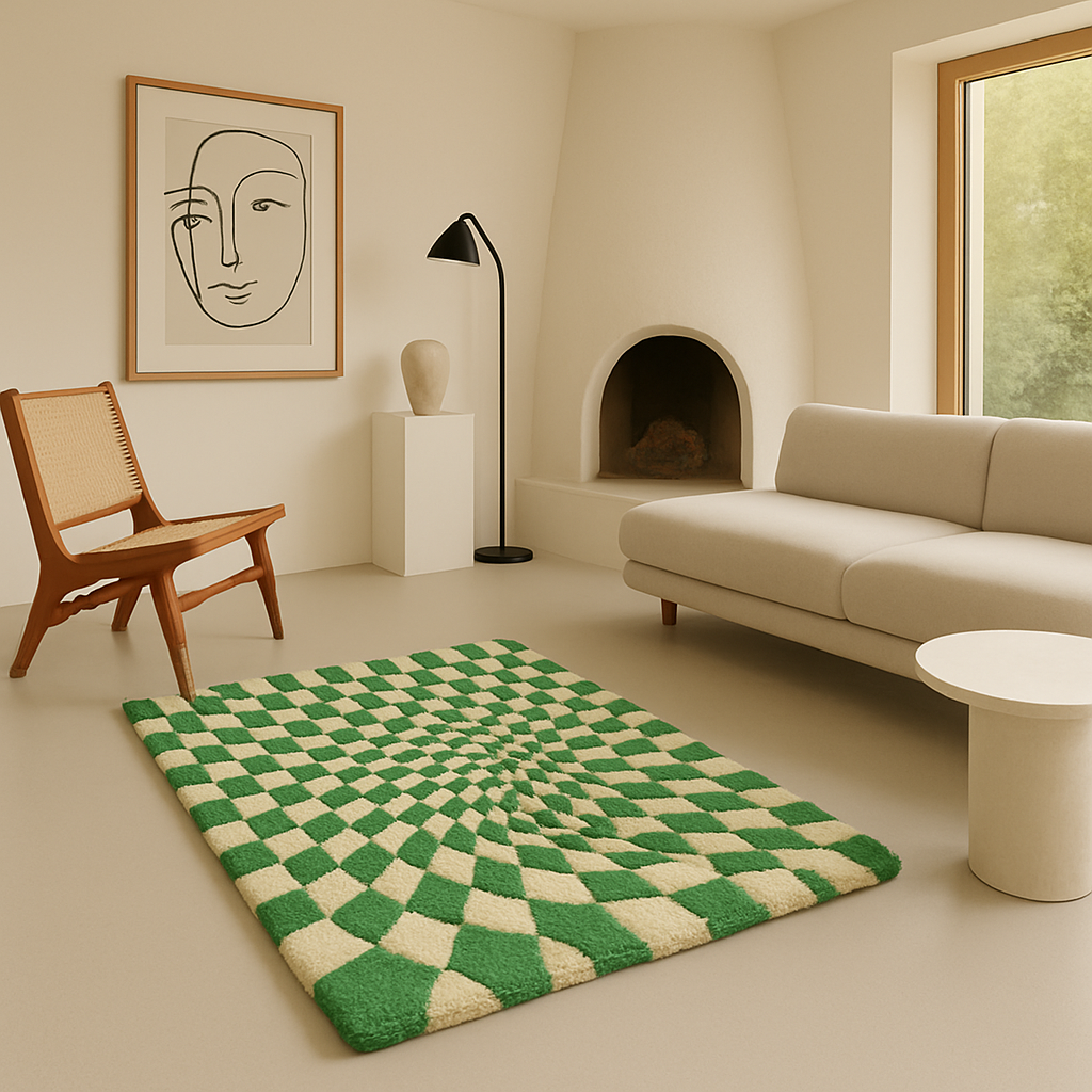 Warped Checkers – Retro Rug