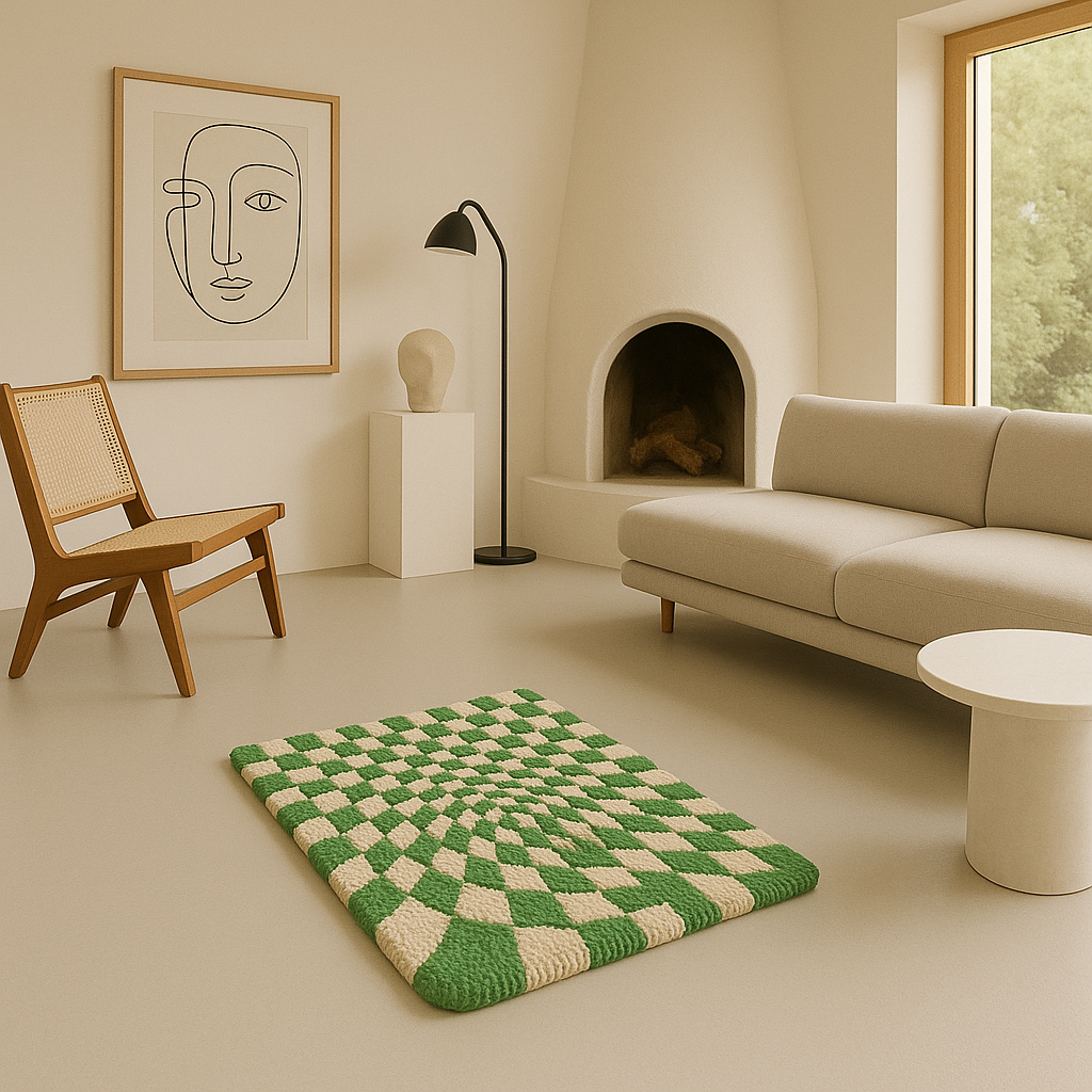 Warped Checkers – Retro Rug
