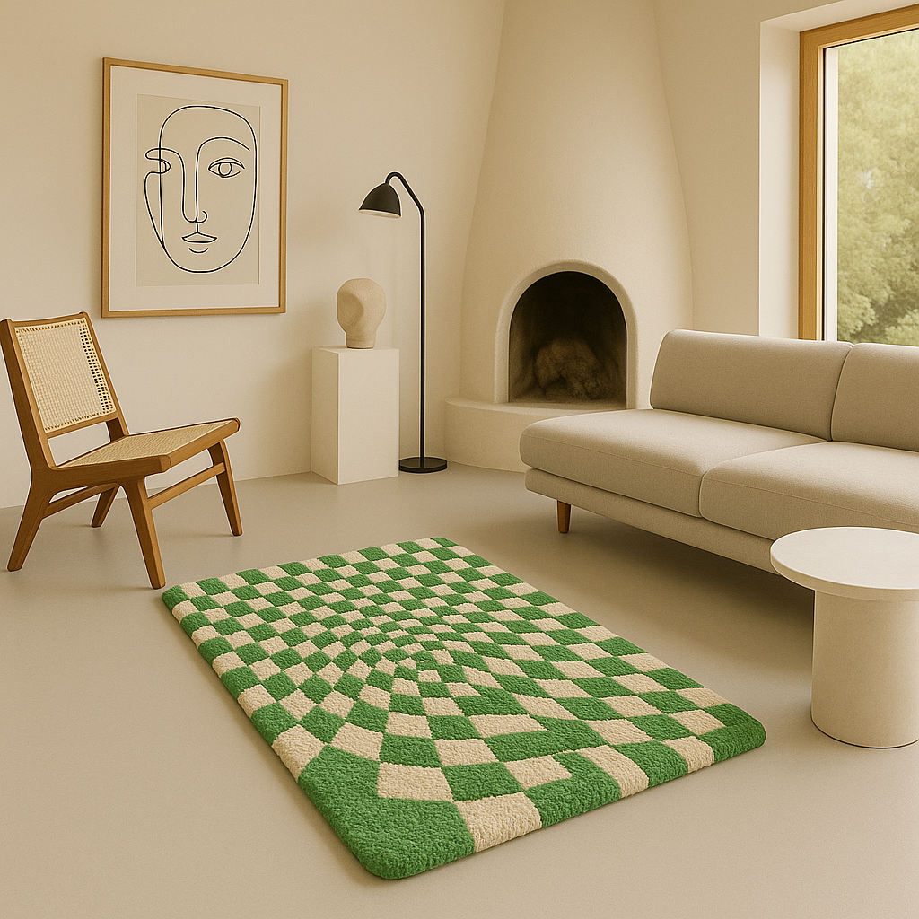Warped Checkers – Retro Rug