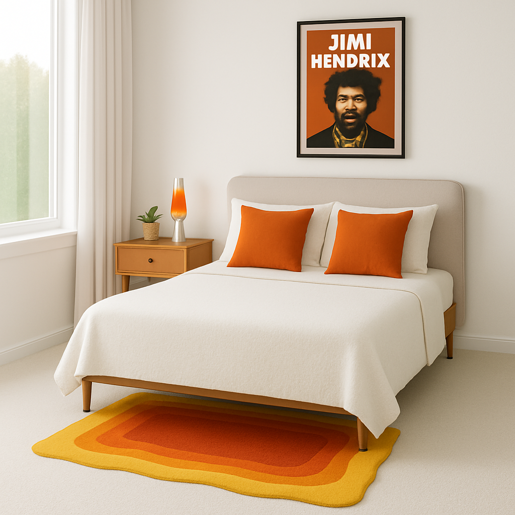 Wavy Border Rug – Amber