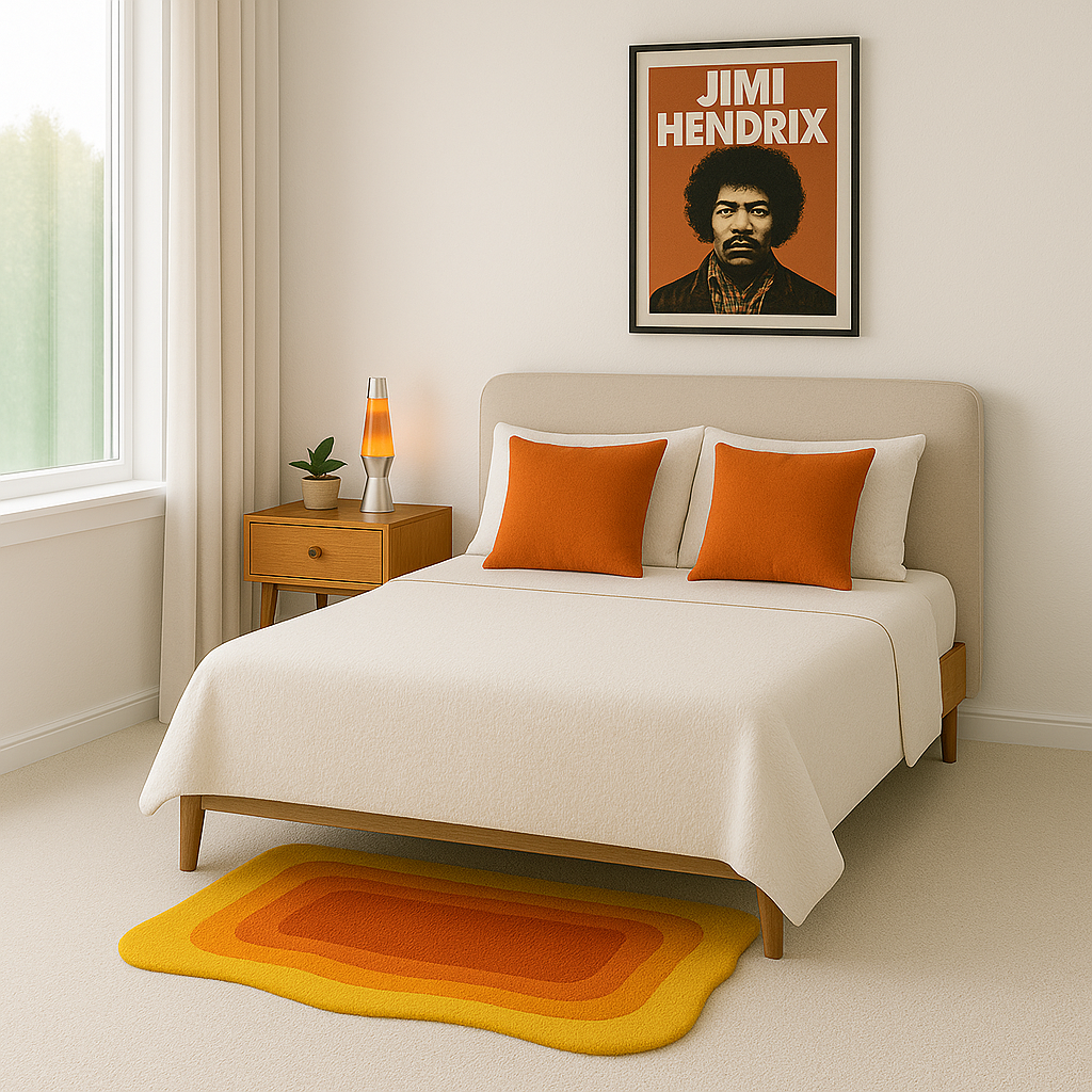 Wavy Border Rug – Amber