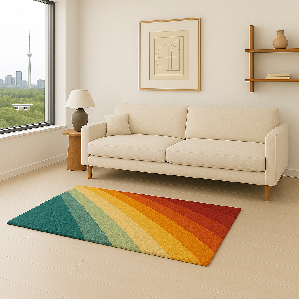 Corner Rainbow – Retro Rug