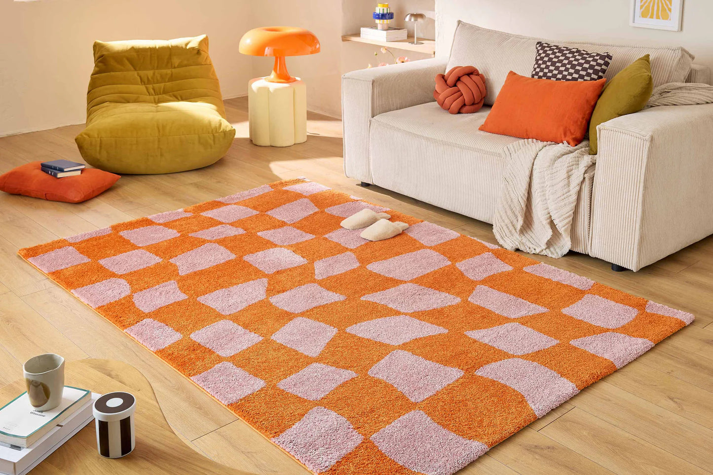 Umber Checkered Rug