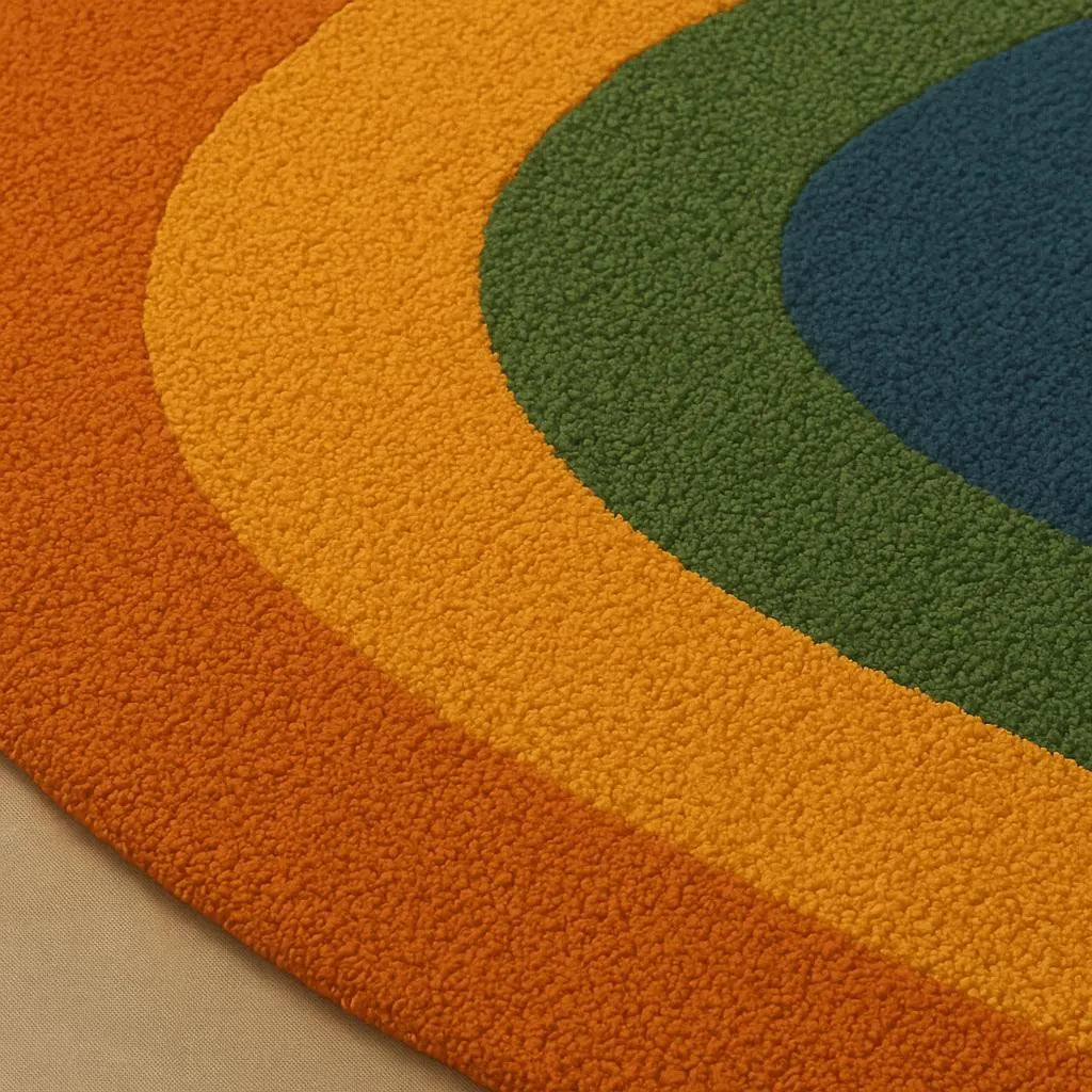 Vintage 70's Oval rug - Retro gradient