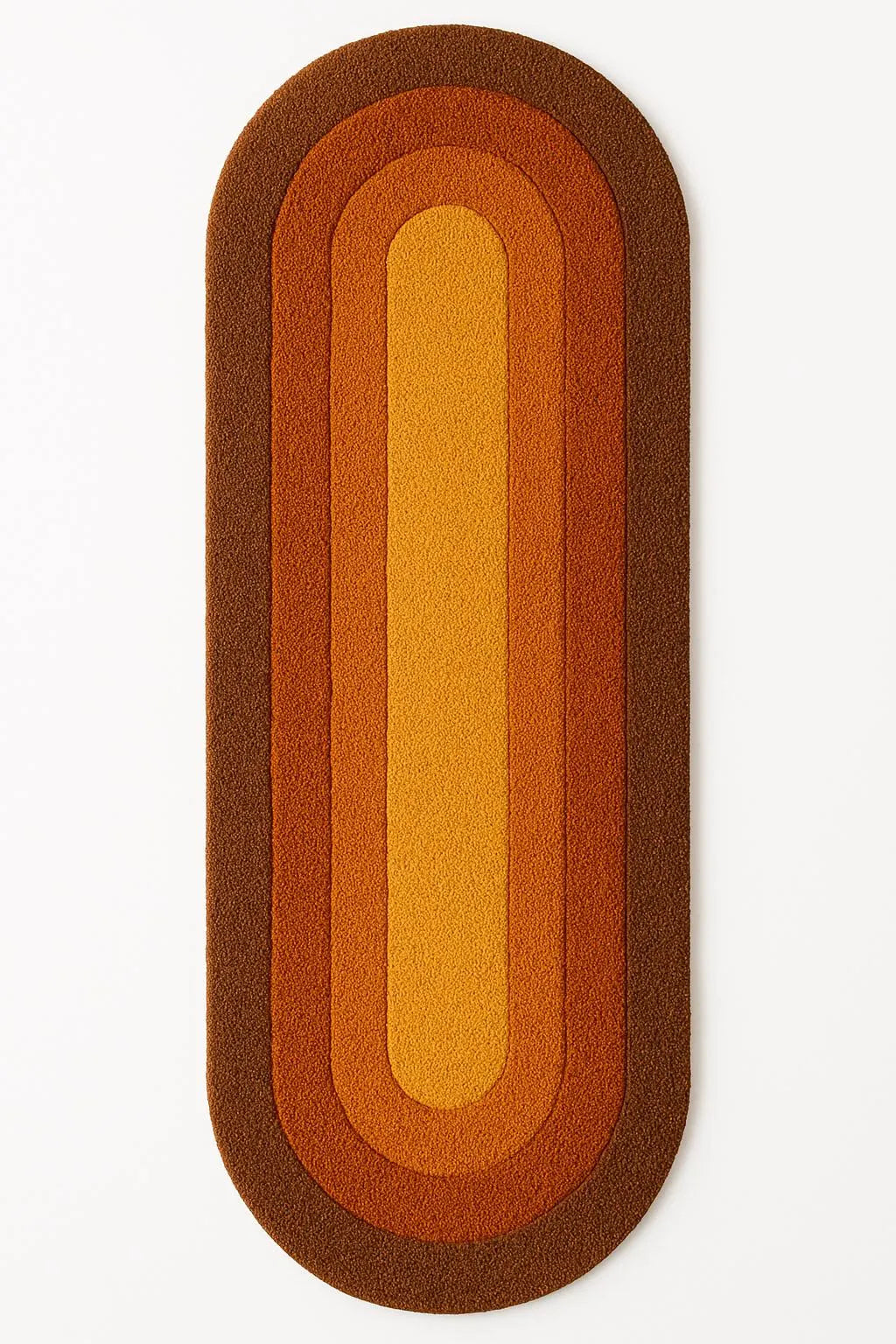 Vintage 70's Oval rug - Brown Retro gradient