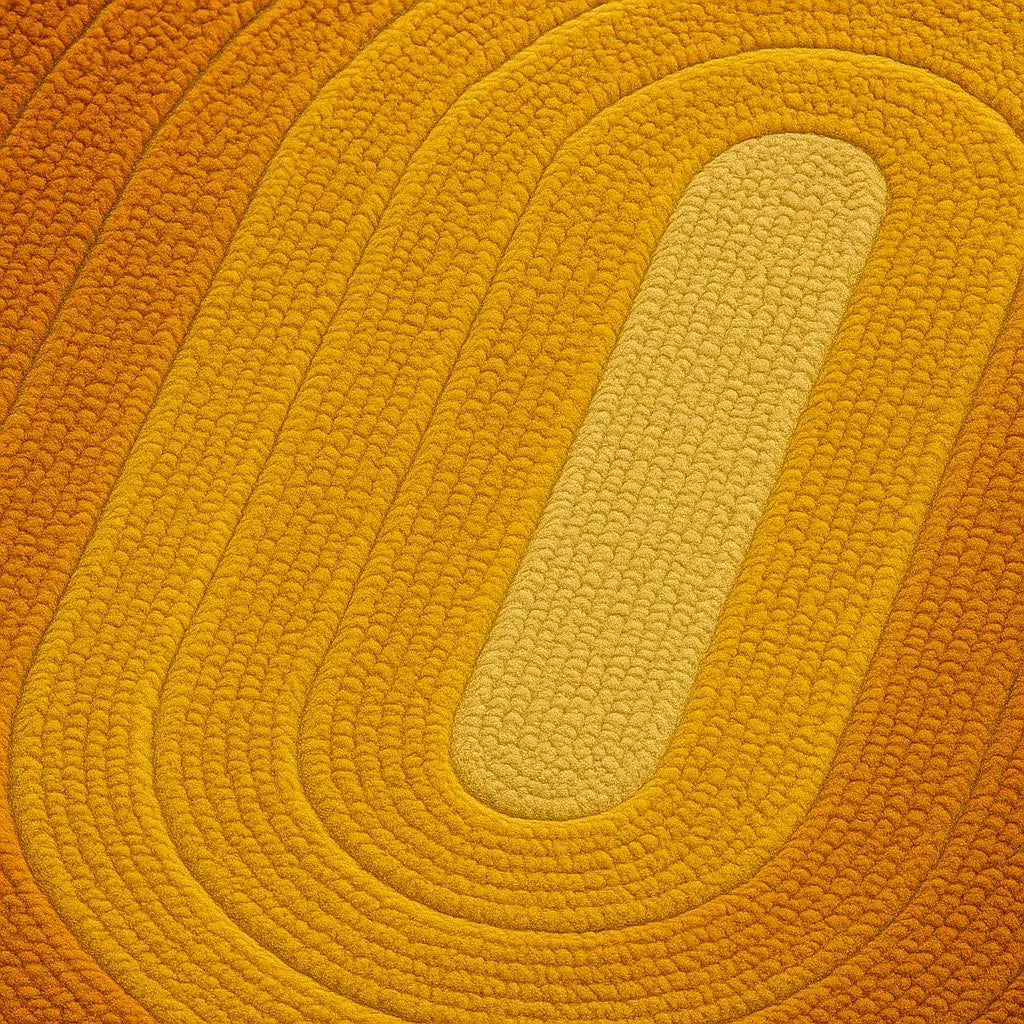 Oval carpet Vintage 70's - Retro Sunset gradient