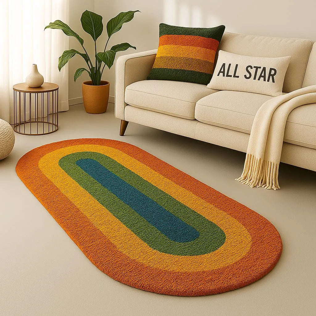 Vintage 70's Oval rug - Retro gradient