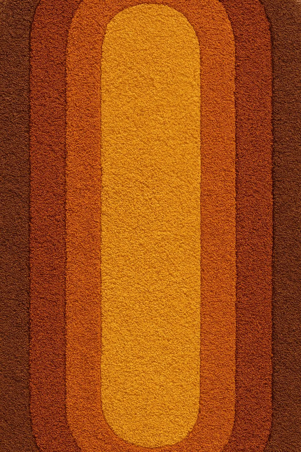 Vintage 70's Oval rug - Brown Retro gradient