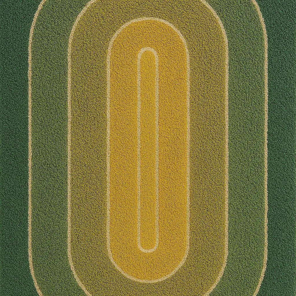 Vintage 70s Oval Rug – Green Gradient Retro Mood