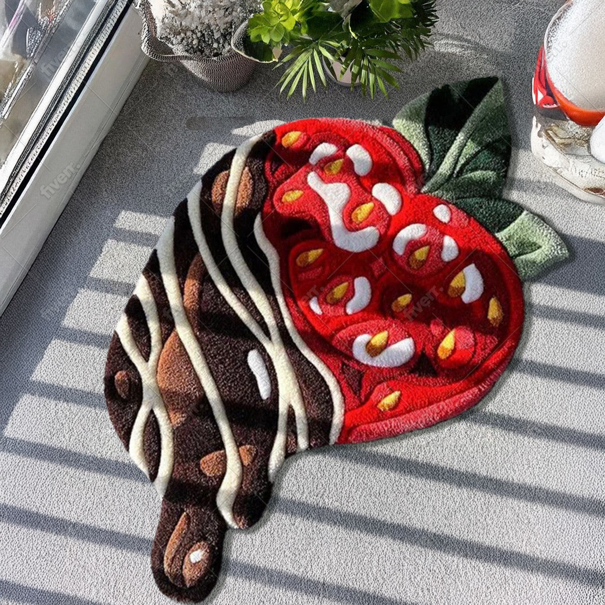 Chocolate Strawberry Hand-Tufted Rug