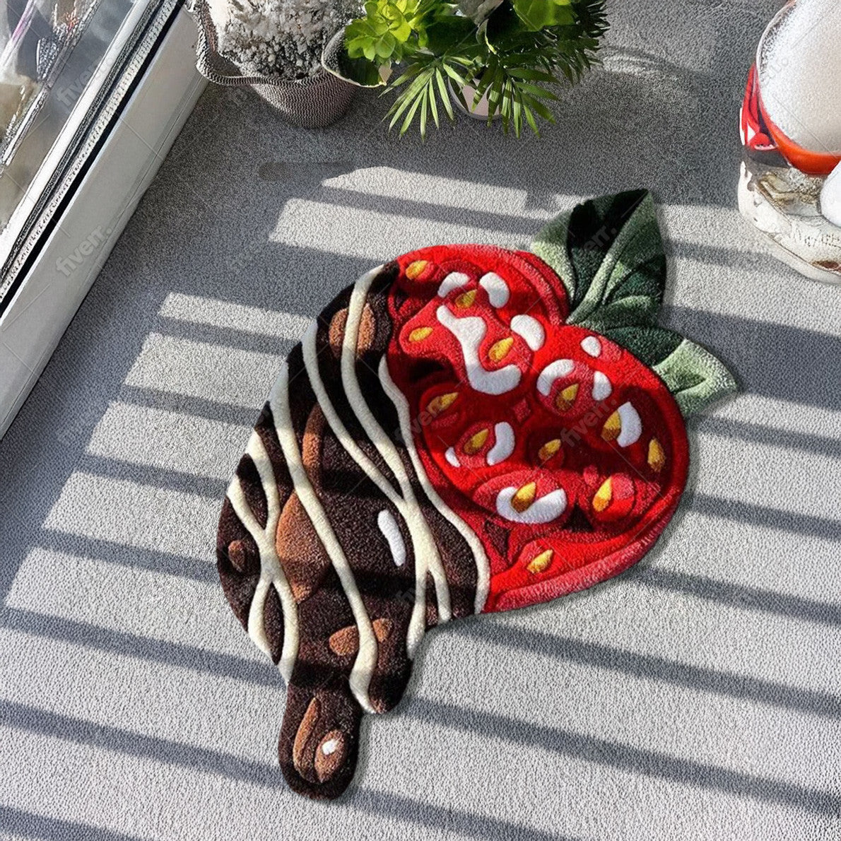 Chocolate Strawberry Hand-Tufted Rug