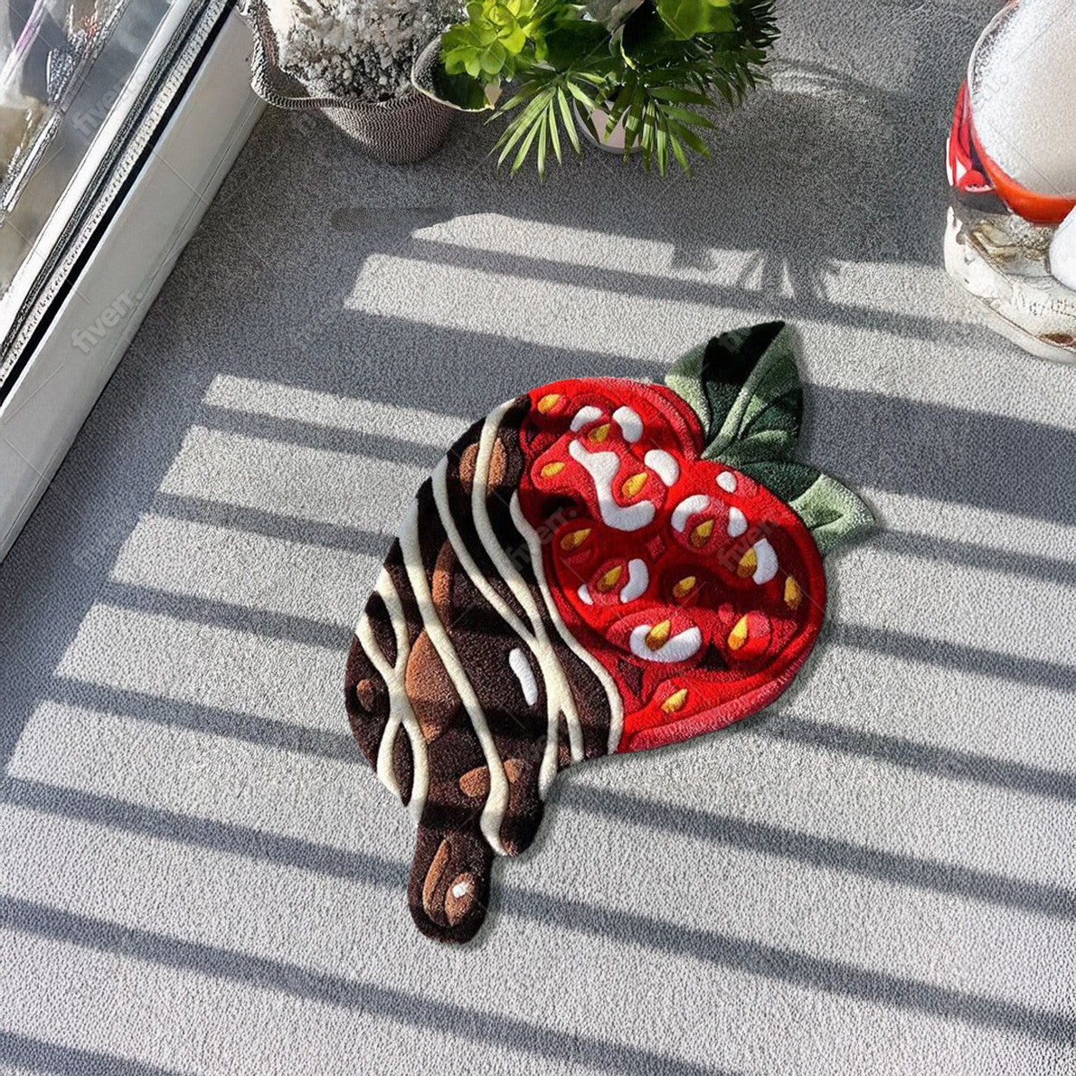 Chocolate Strawberry Hand-Tufted Rug