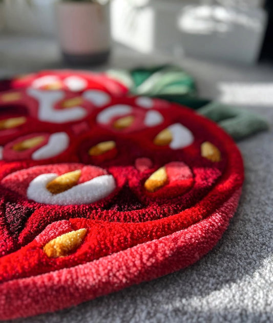 Chocolate Strawberry Hand-Tufted Rug